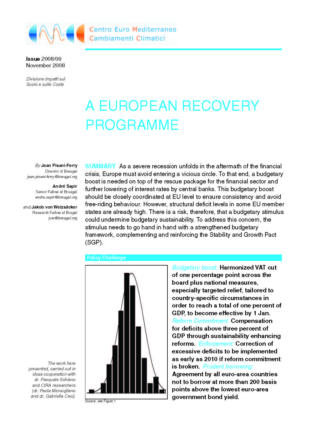 Image of first page of Complex Report style for Euro-Mediteraneo Centre for
     Climate Change. Click here for full pdf of sample pages.