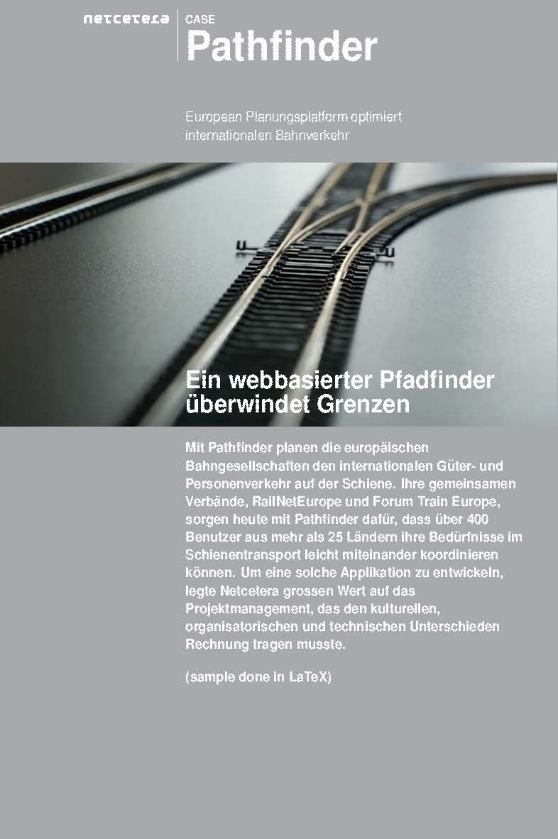 Sample documentation for Swiss software company.
	Click here for full pdf.
