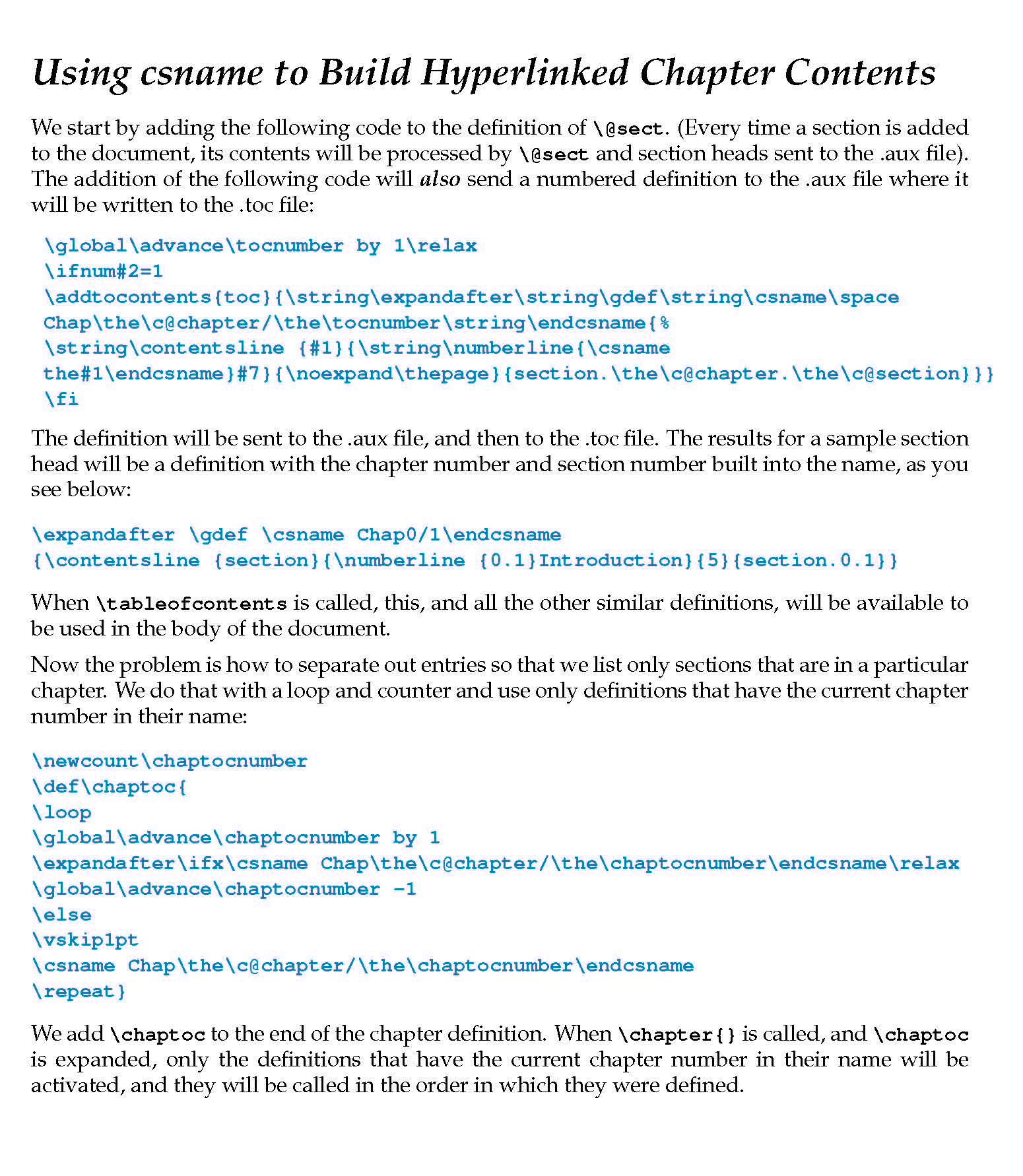 Image
	       showing how to build Hyperlinked Chapter Table of Contents.