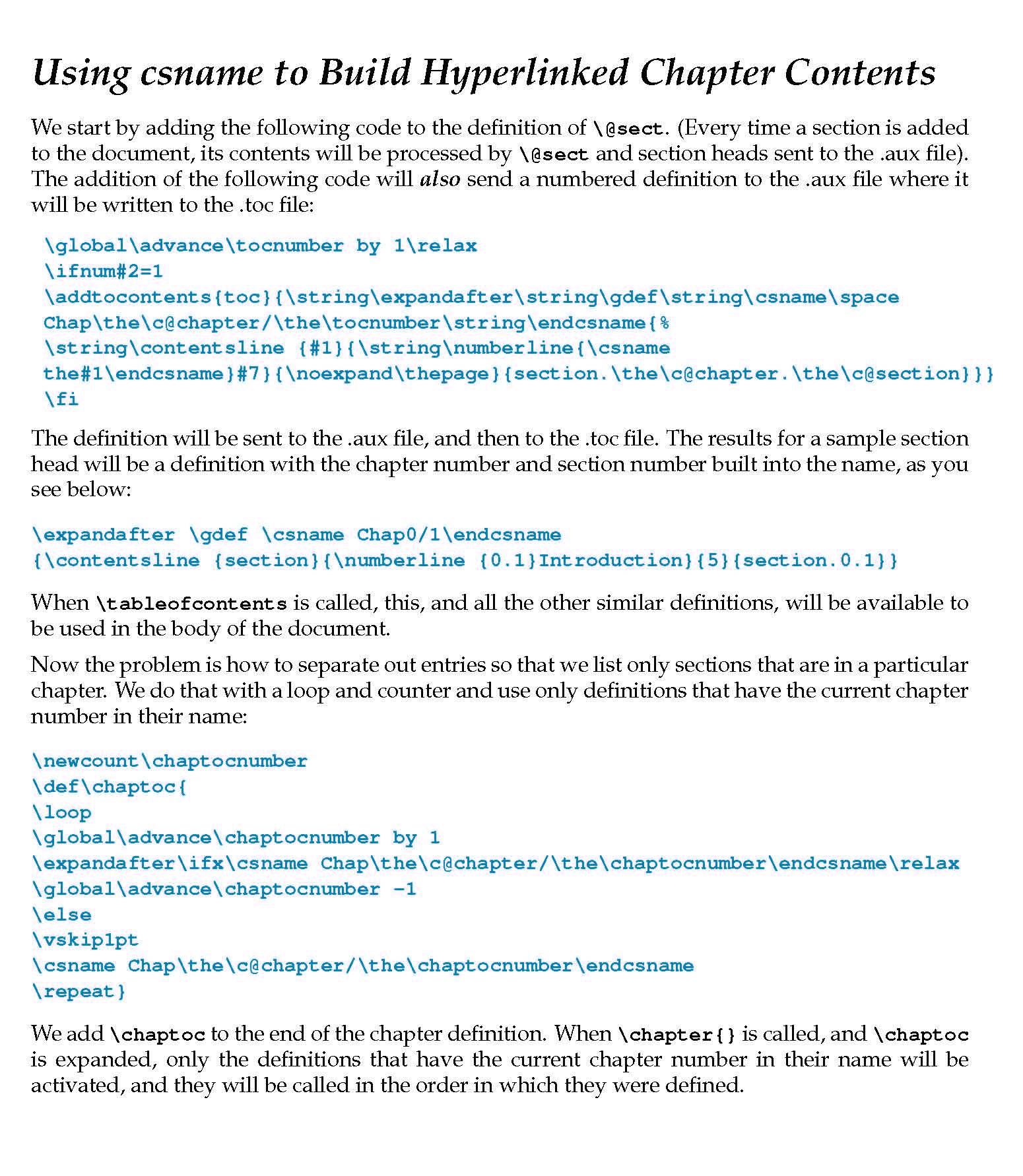 Image
	       showing how to build Hyperlinked Chapter Table of Contents.