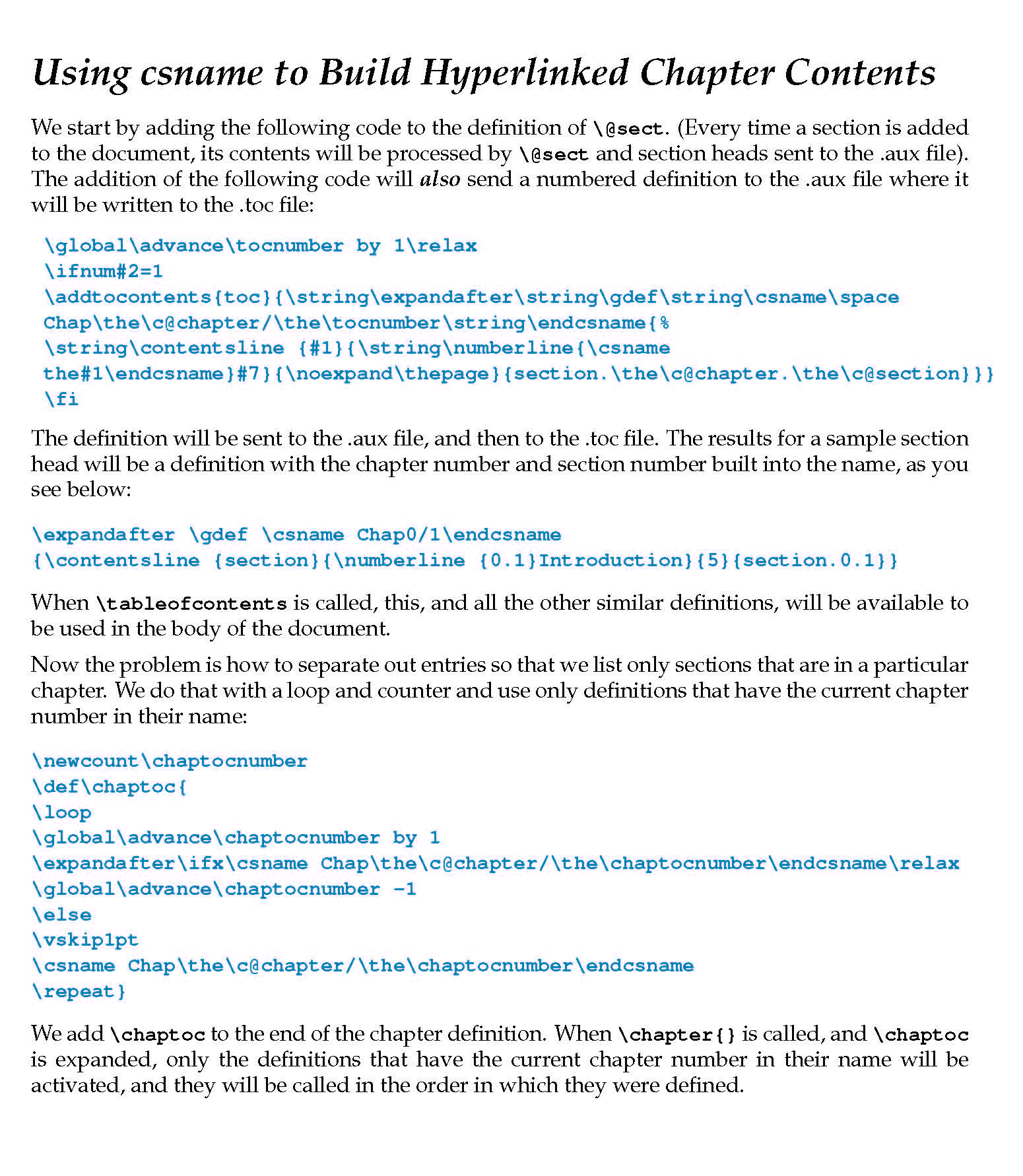 Image
	       showing how to build Hyperlinked Chapter Table of Contents.