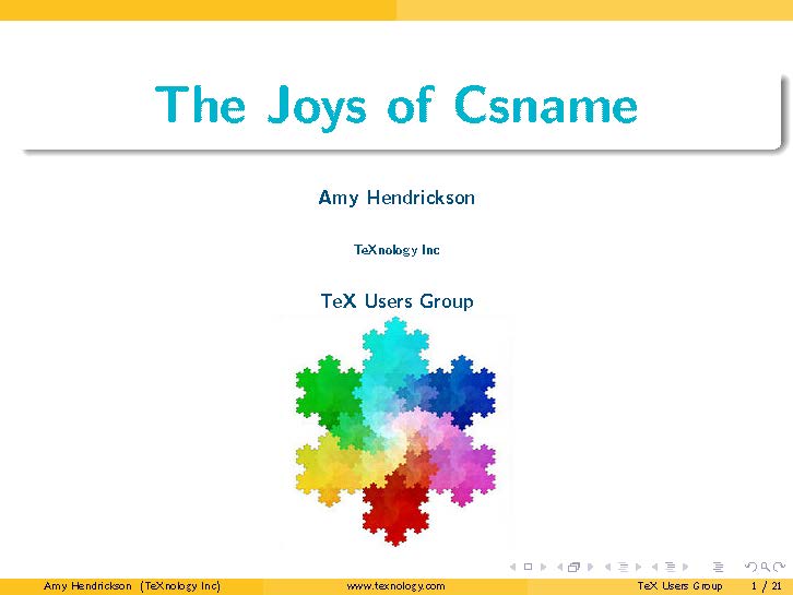 Image of cover
	       of Slides for TeX Users Group Talk. Click for full pdf
	       of description of innovative macro writing tools.